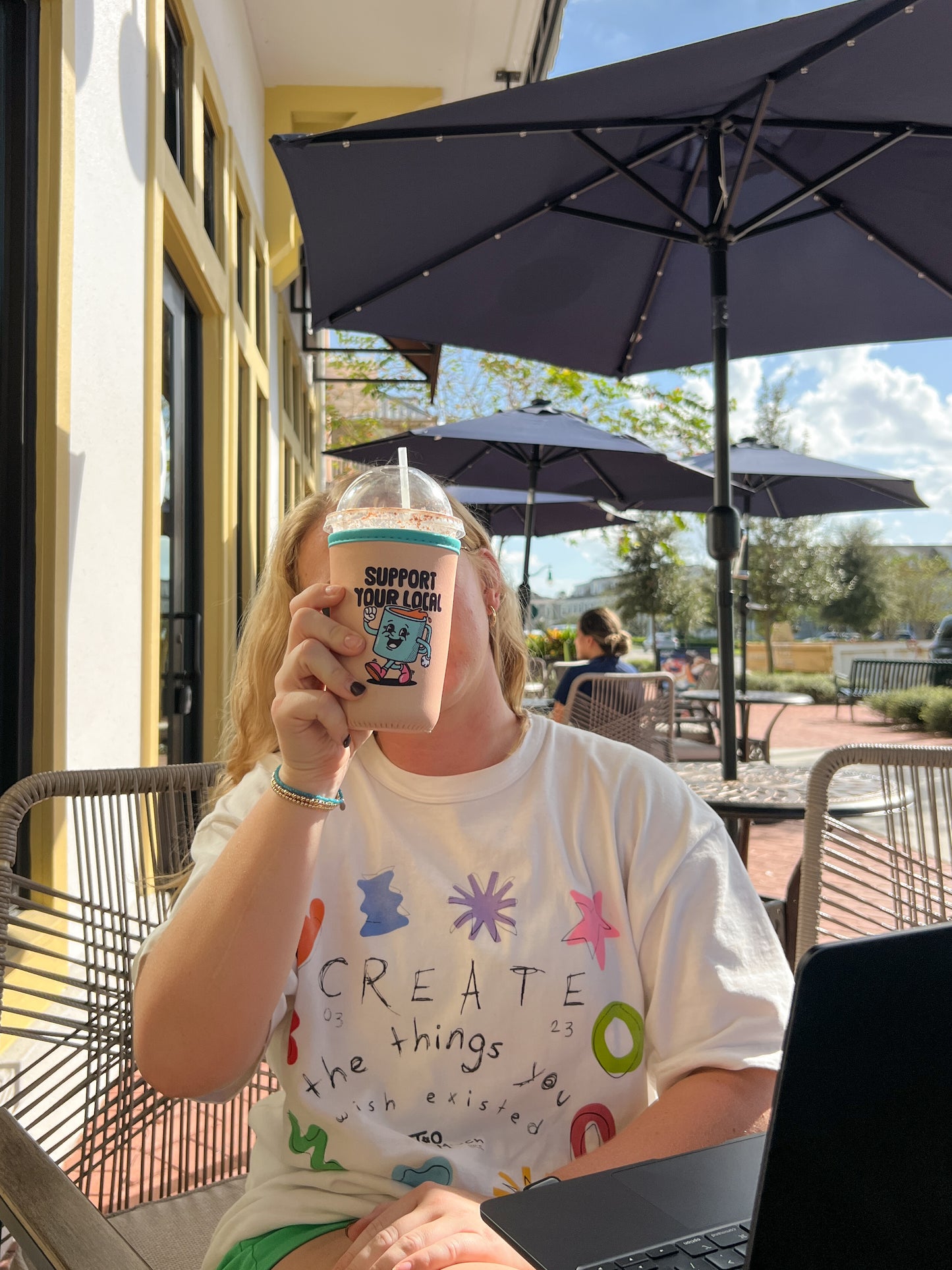 support your local cup cover