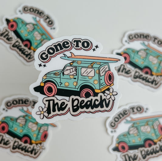 gone to the beach sticker