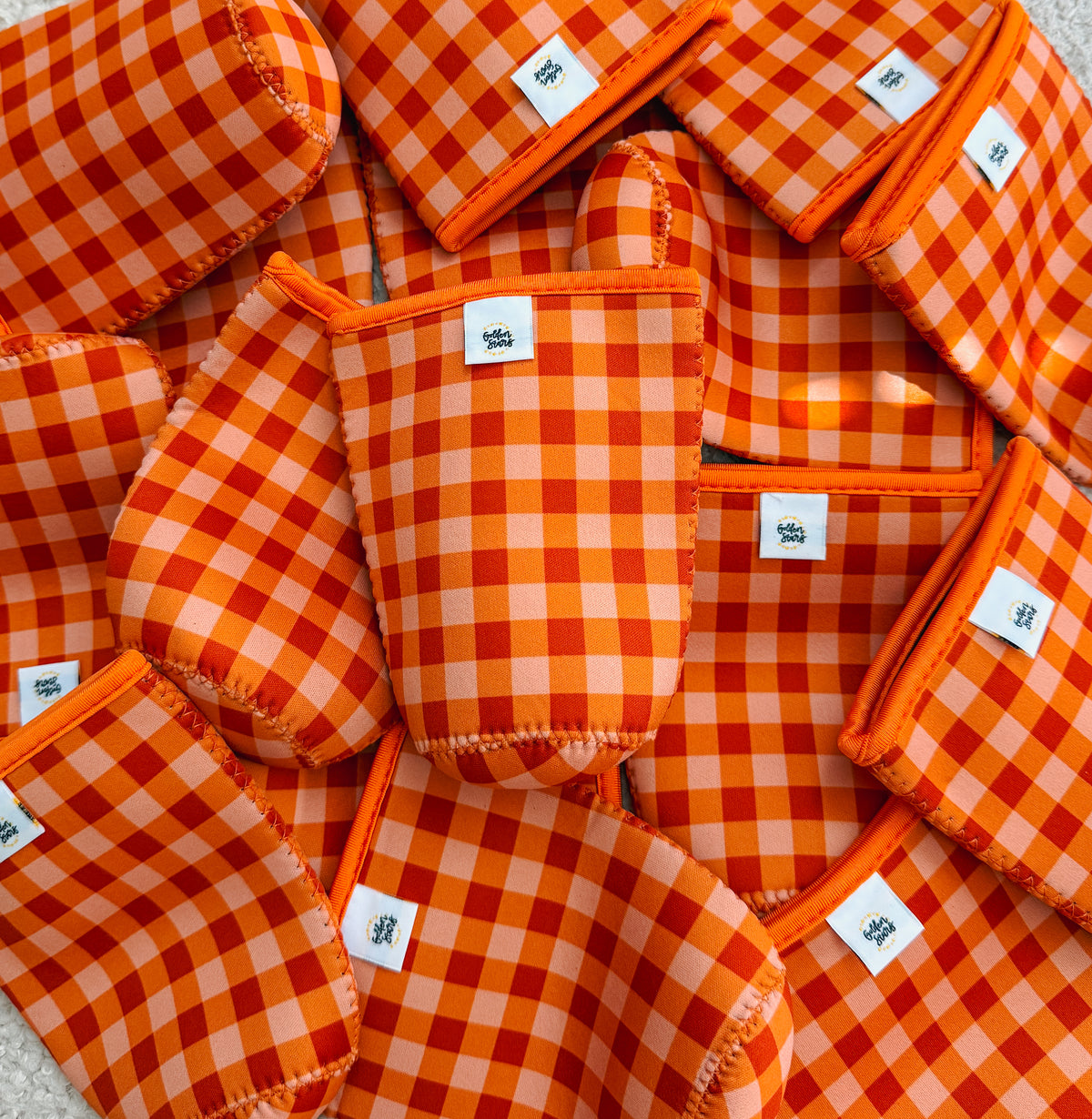 fall gingham cup cover