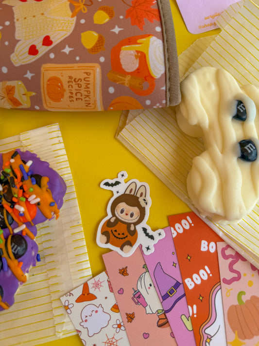 pumpkin labubu sticker