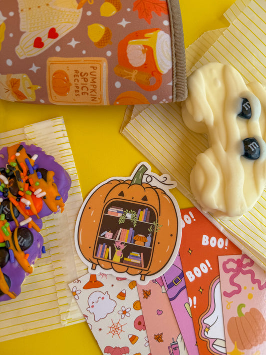 pumpkin bookshelf sticker