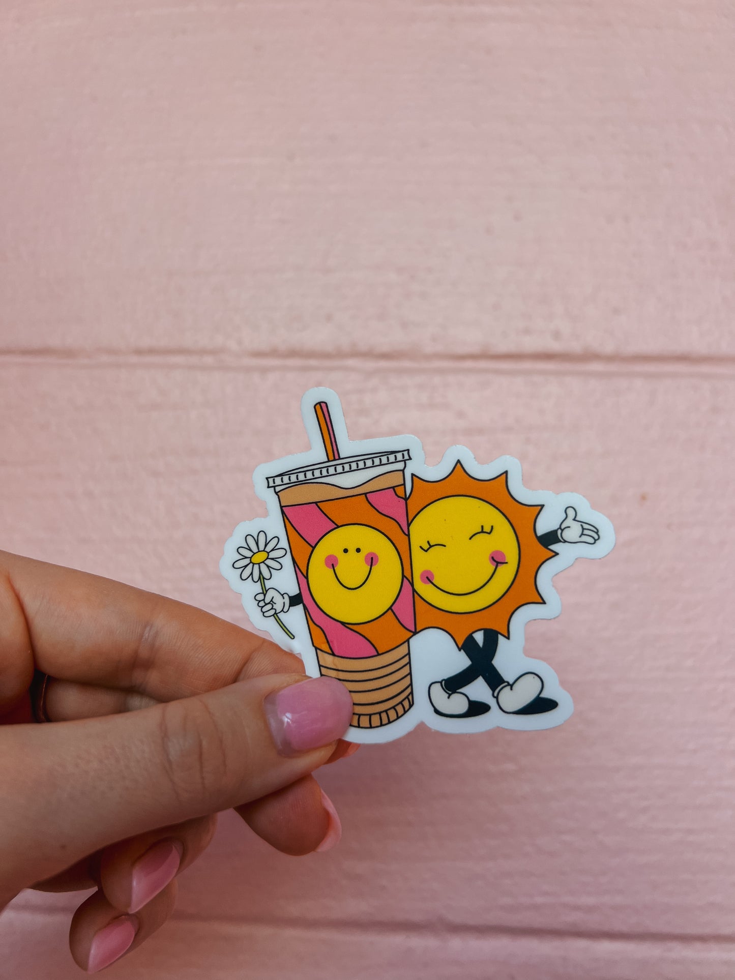 coffee + sun sticker