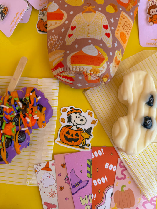 snoopy pumpkin sticker