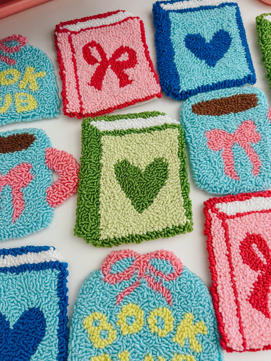 book club mug rugs