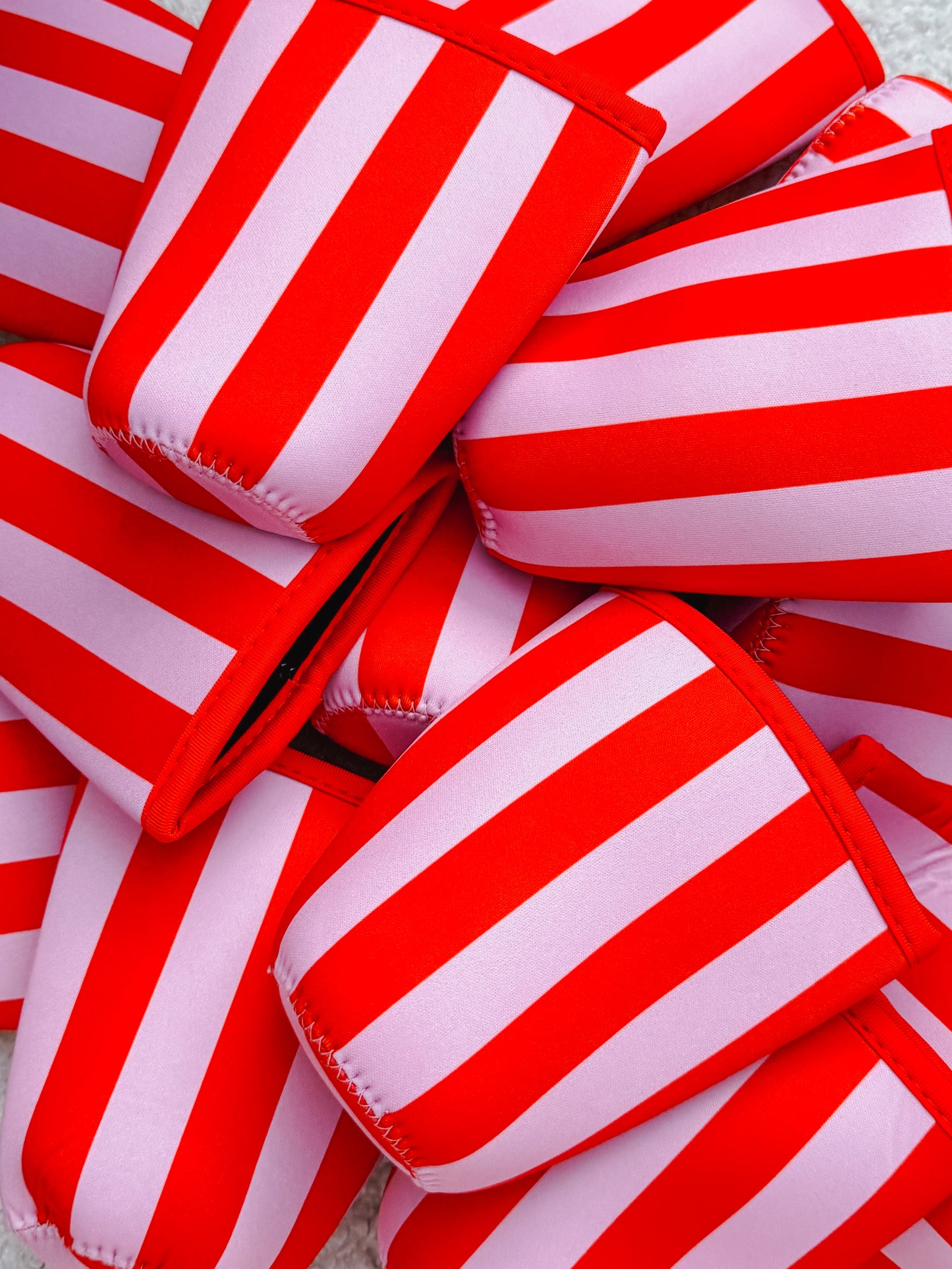 pink and red stripes cup cover