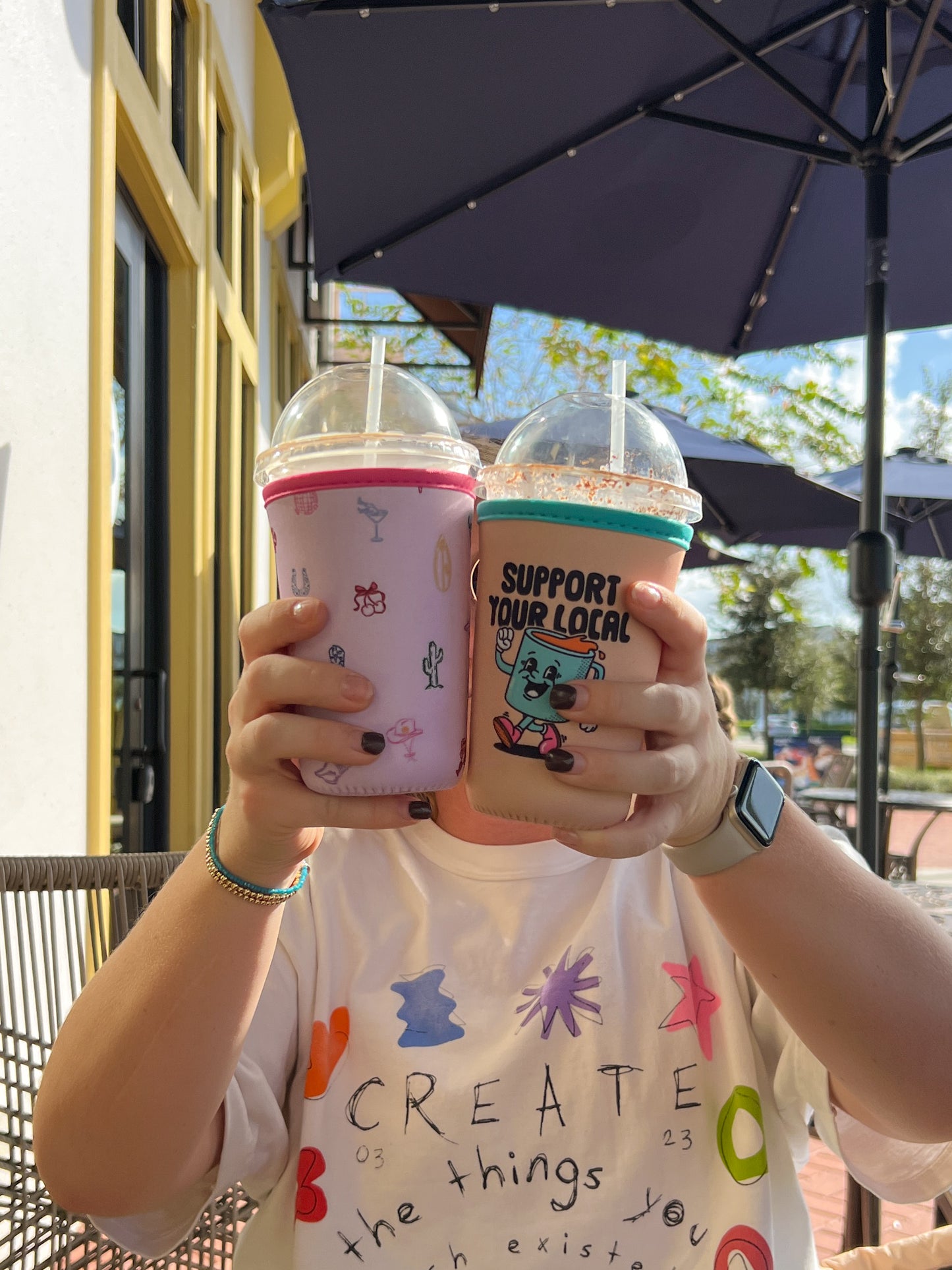 support your local cup cover