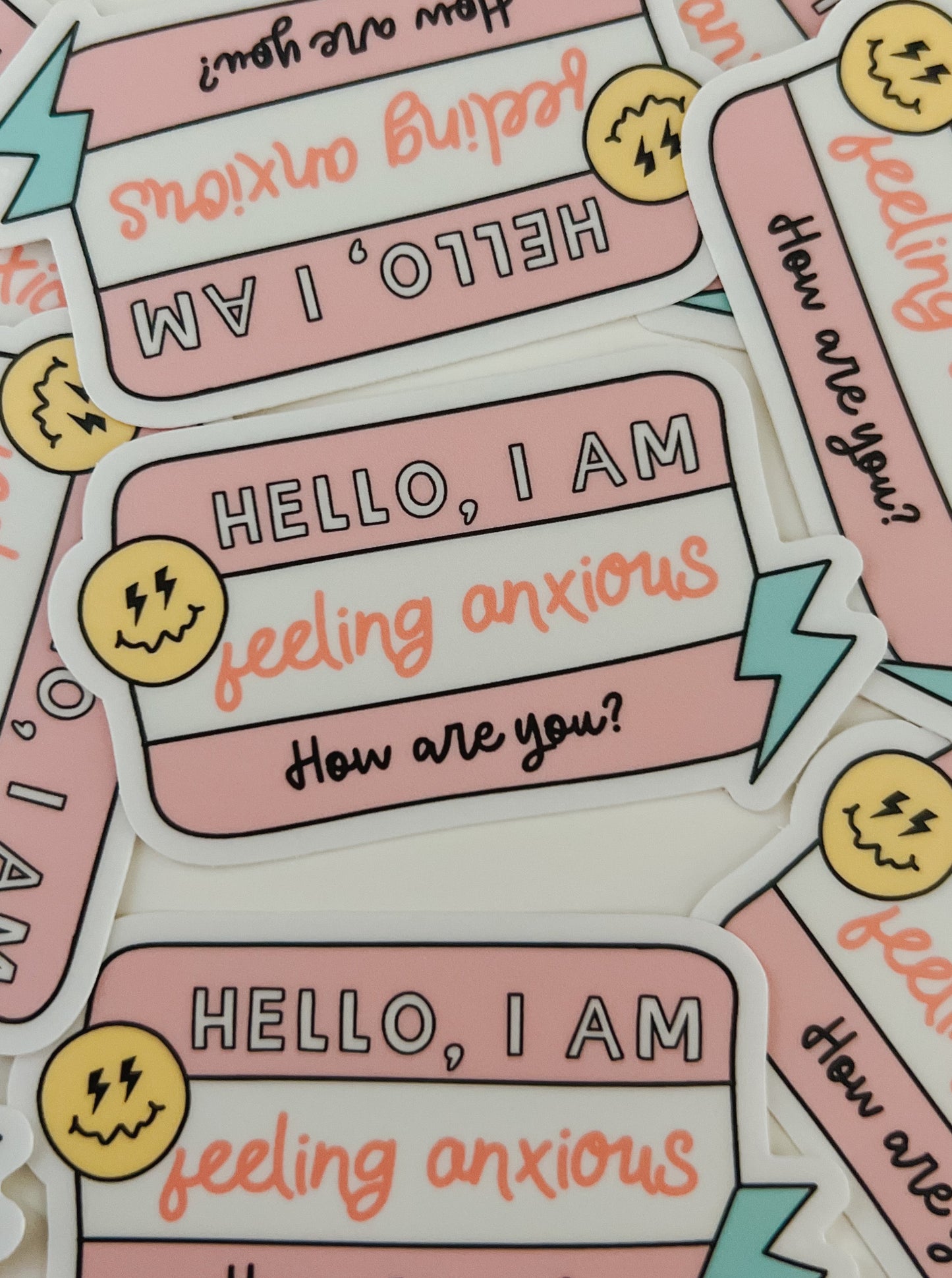 hello i am feeling anxious sticker