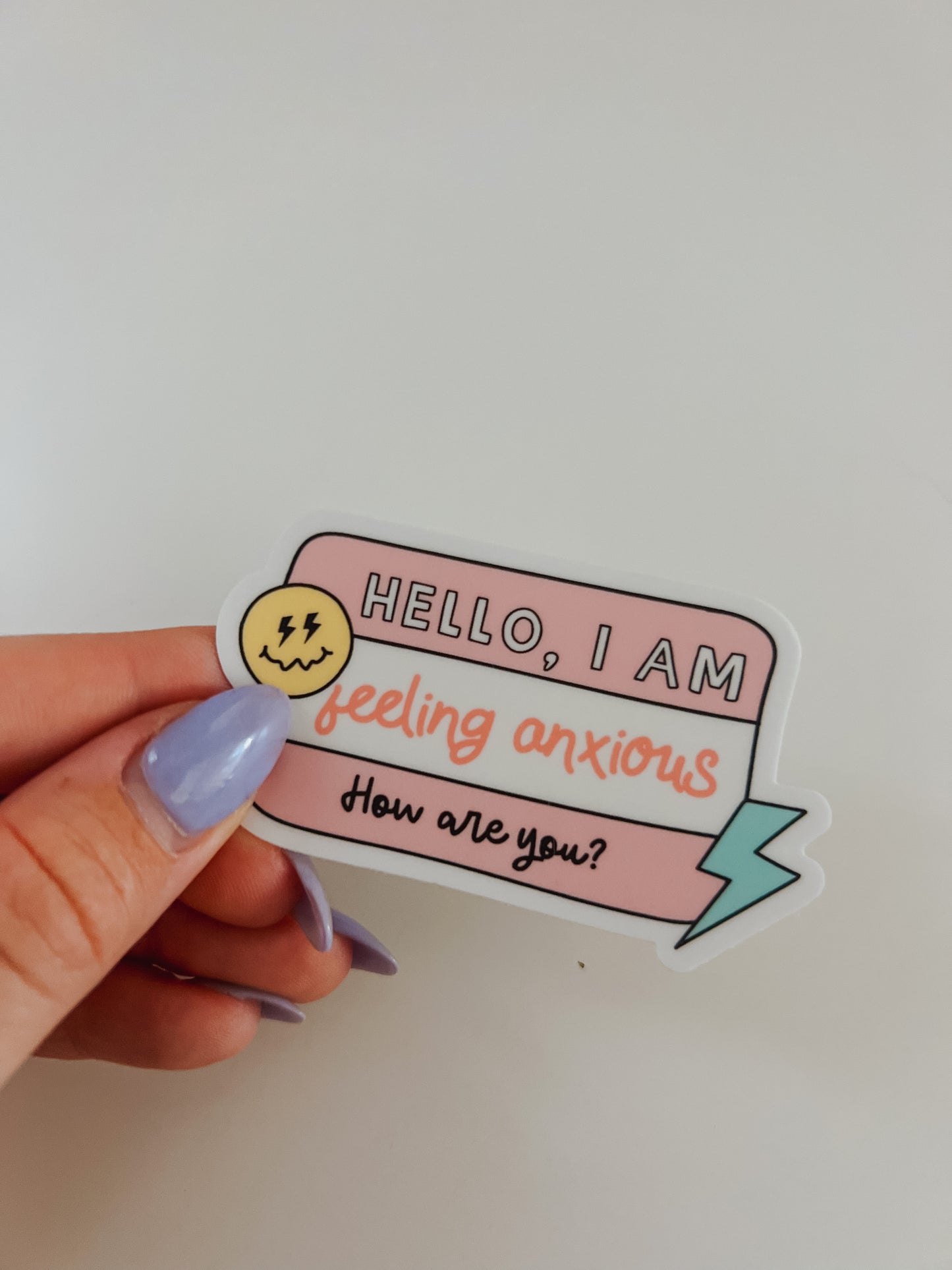 hello i am feeling anxious sticker