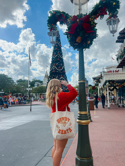 howdy santa tote bag