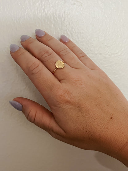 gold smiley ring