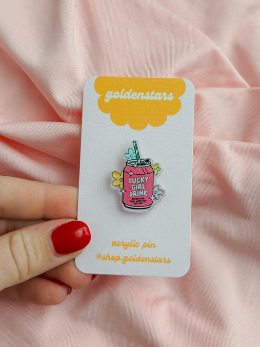 Lucky Girl Drink Pin
