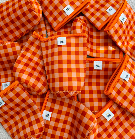 fall gingham cup cover