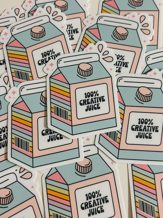 100% creative juice sticker