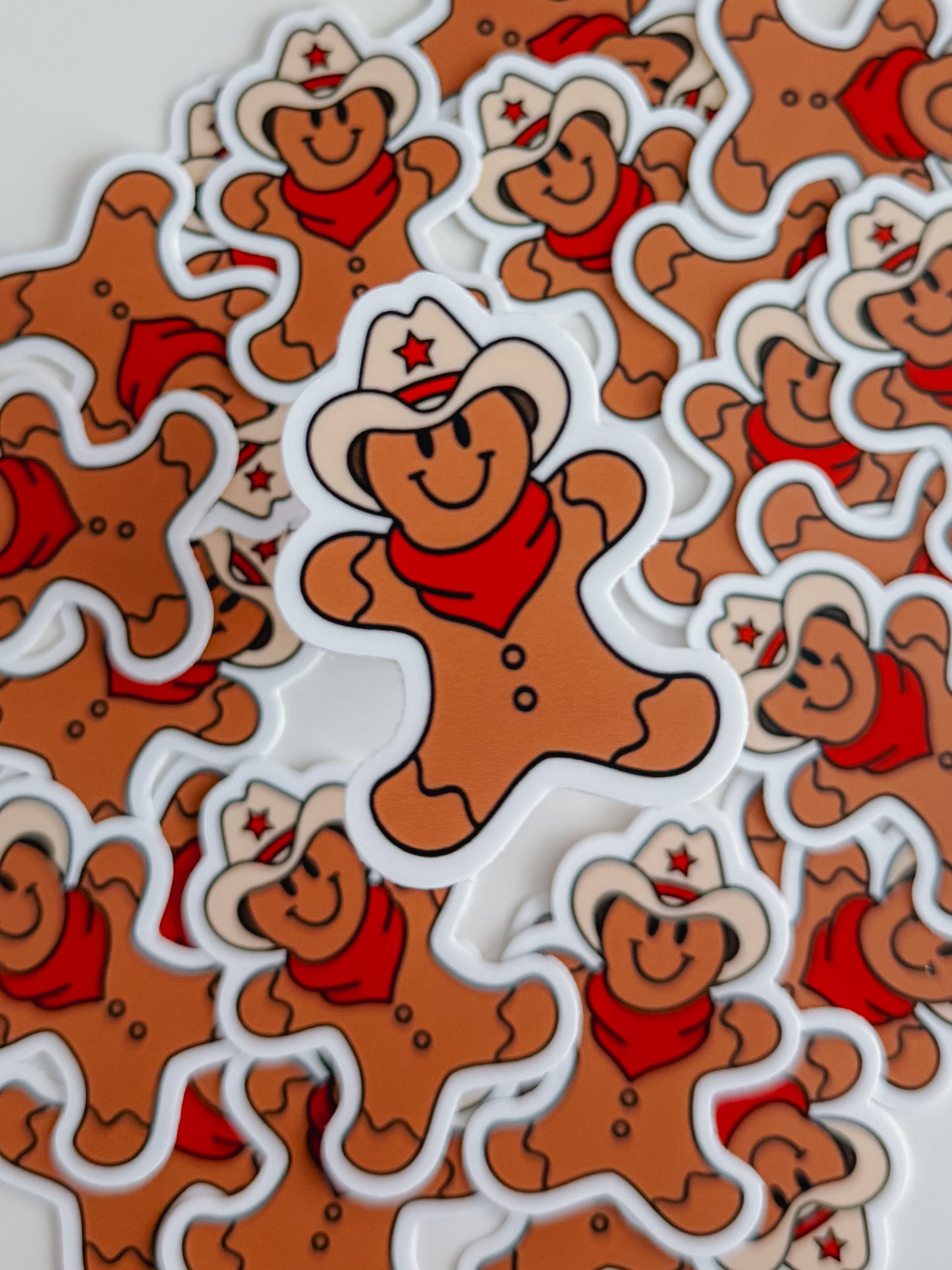howdy gingerbread man sticker