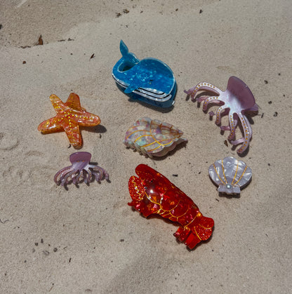 ocean friends hair clips