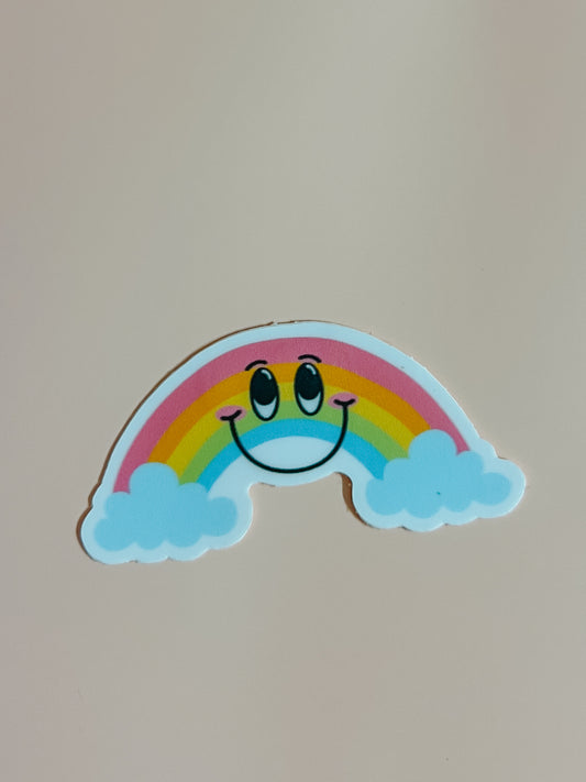 smiley rainbow sticker