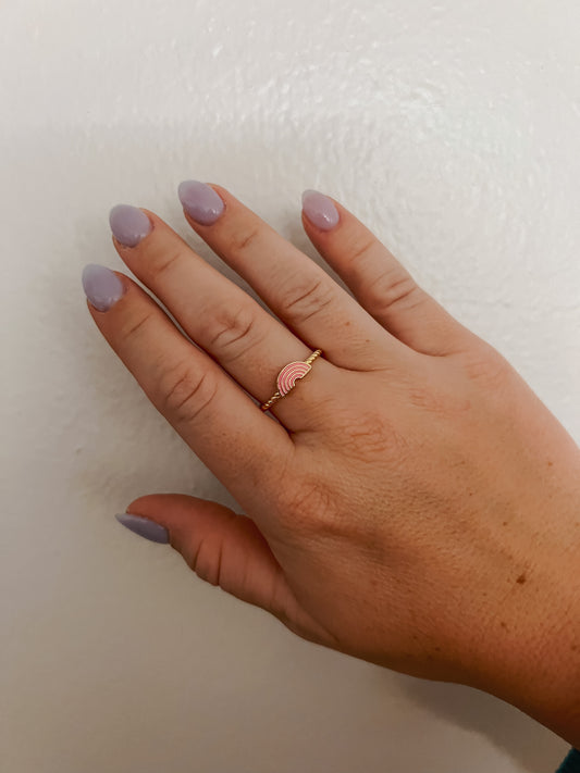 pink rainbow ring