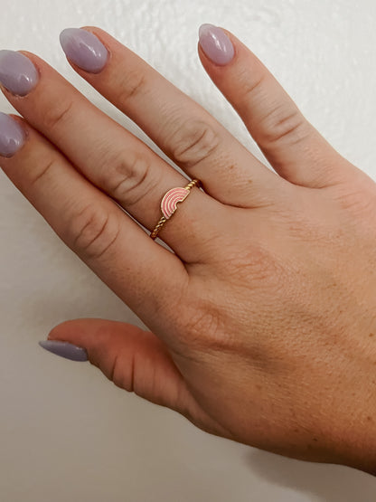 pink rainbow ring