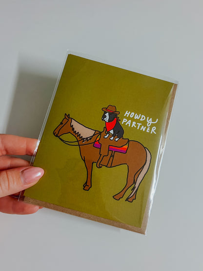 howdy partner greeting card