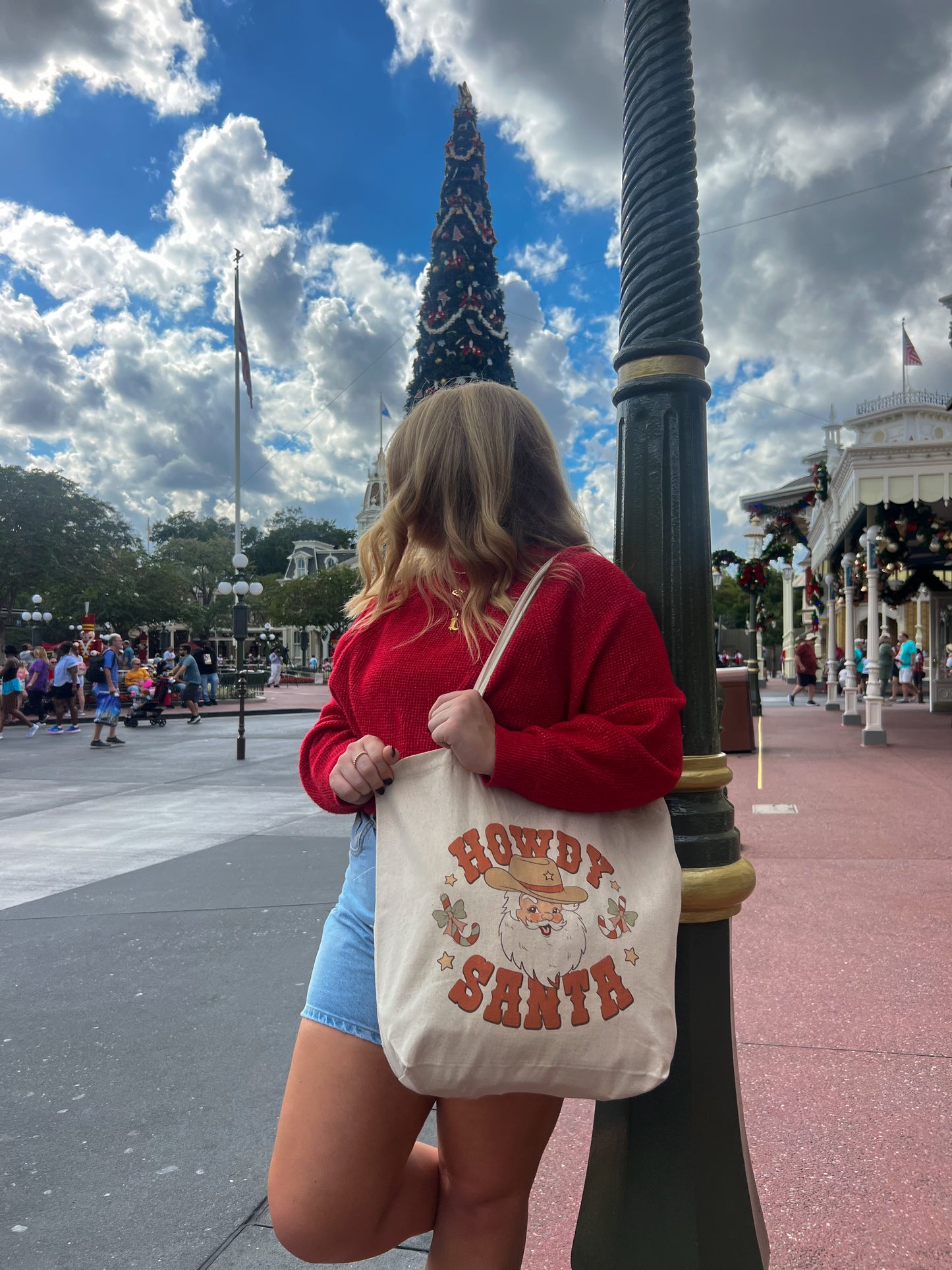 howdy santa tote bag