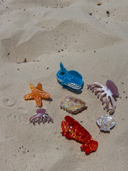 ocean friends hair clips