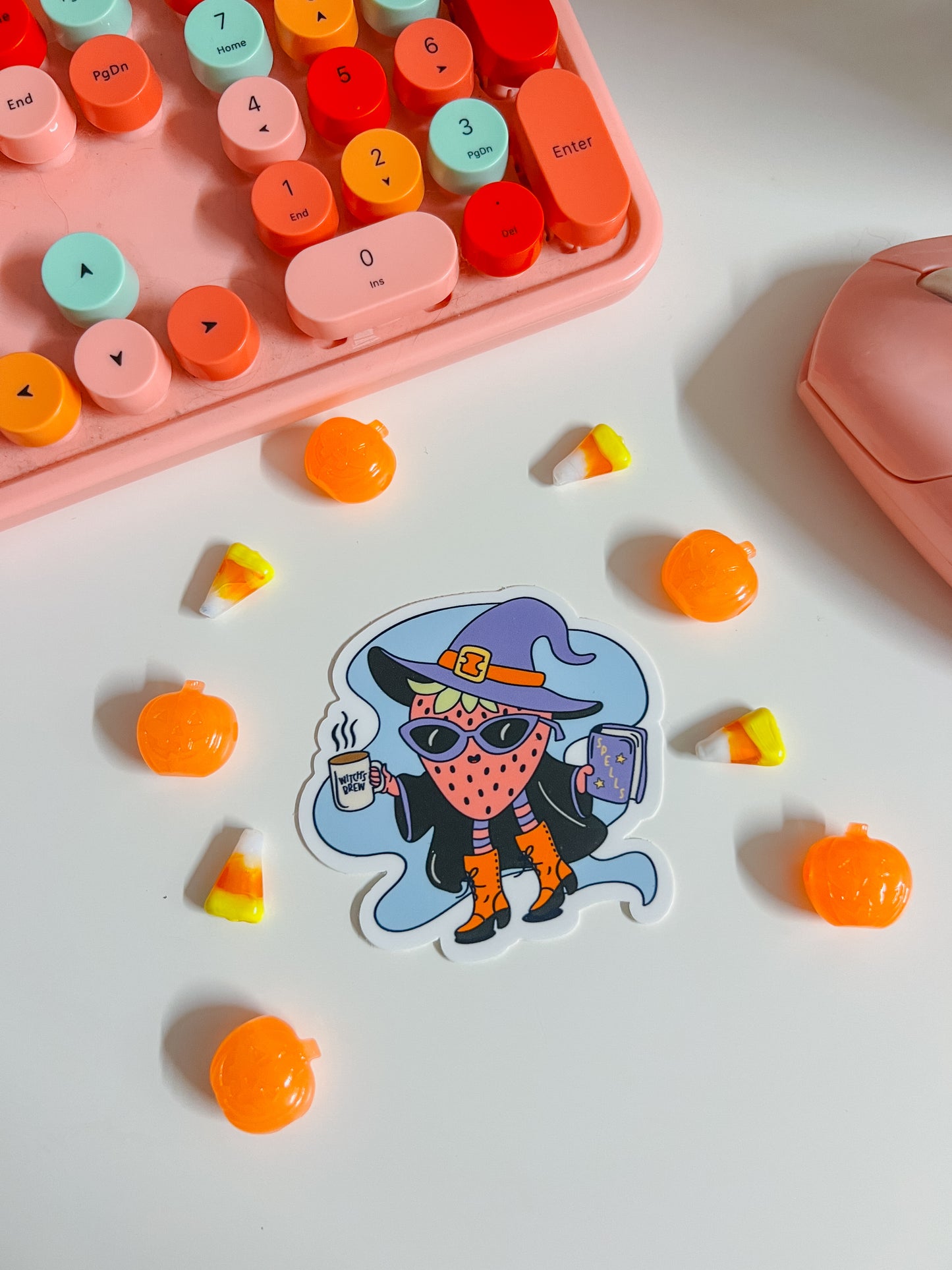 strawberry witch sticker