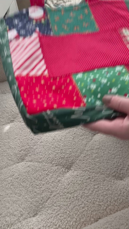 grandma’s christmas quilt tote bag